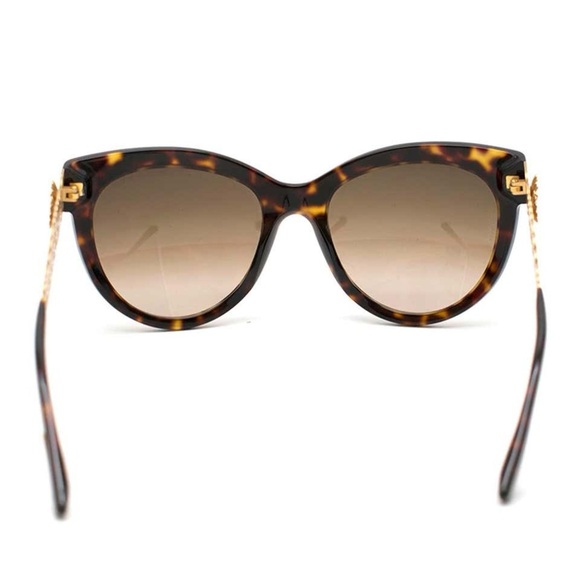 Dolce & Gabbana Cat-Eye Gradient Brown Sunglasses With Golden Filigree‎ Arms - Picture 14 of 16